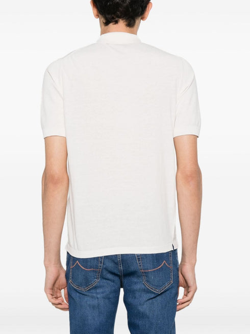 рубашка-поло из тонкого хлопка в рубчик