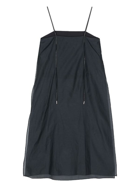 sleeveless semi-sheer top