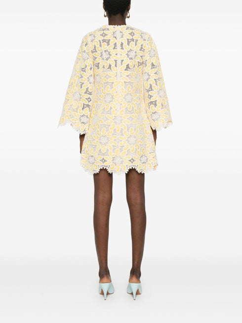 Minivestido de encaje dorado