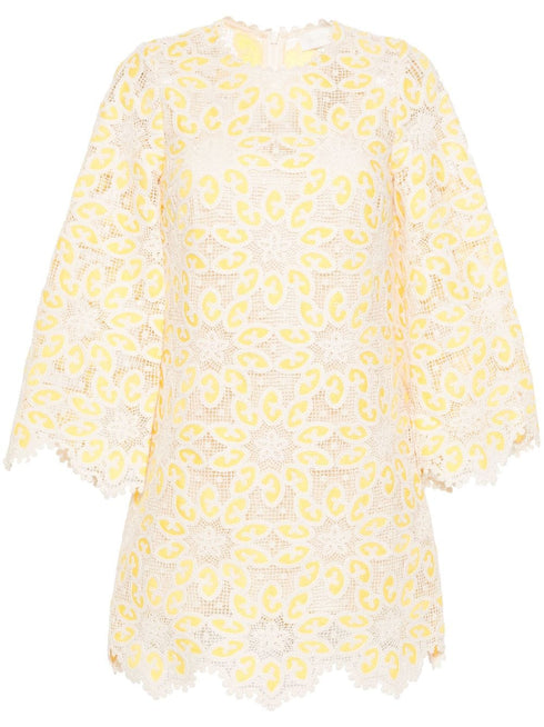 Minivestido de encaje dorado