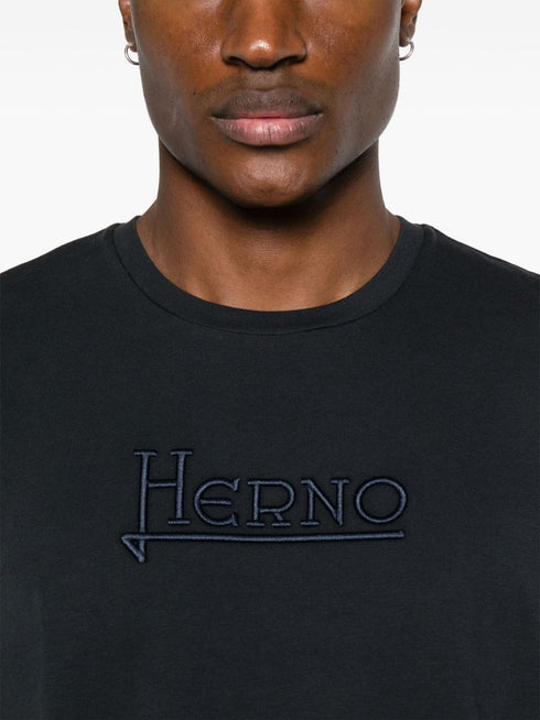 хлопковая футболка с вышитым логотипом