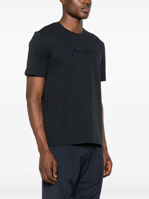 хлопковая футболка с вышитым логотипом