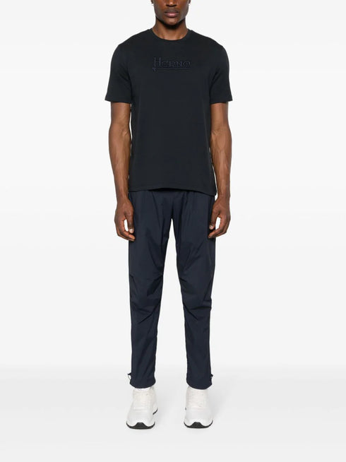 хлопковая футболка с вышитым логотипом