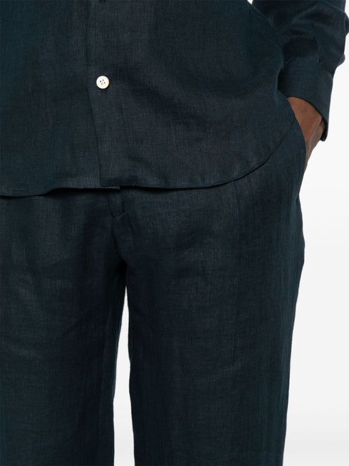 льняные зауженные брюки