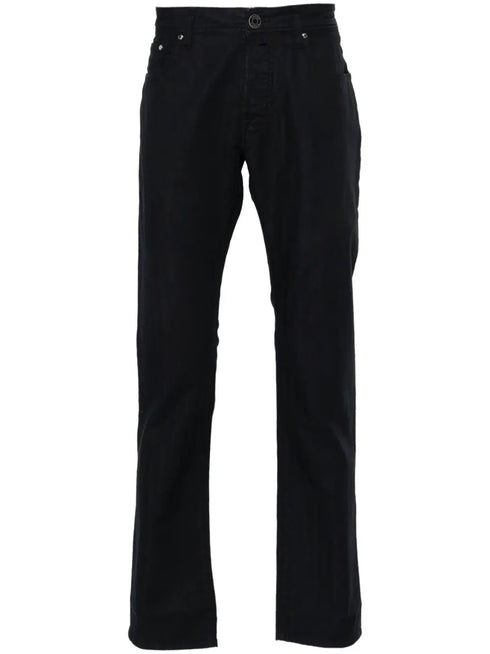 pantalones rectos con detalle de bufanda