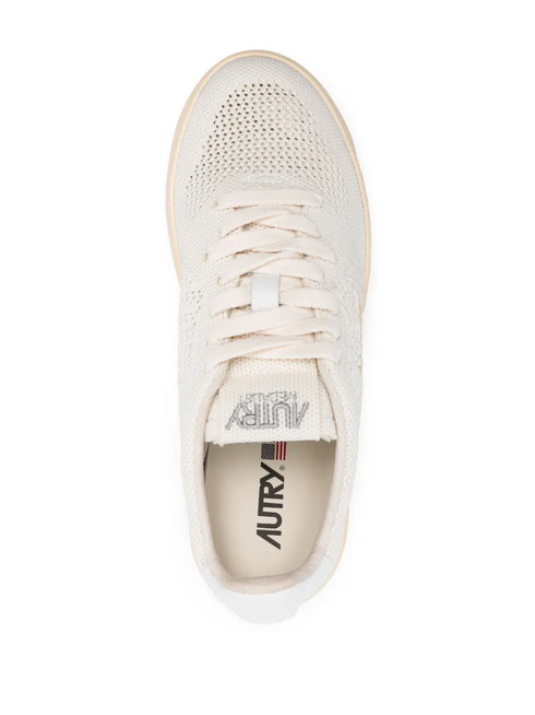 logo-patch open-knit sneakers