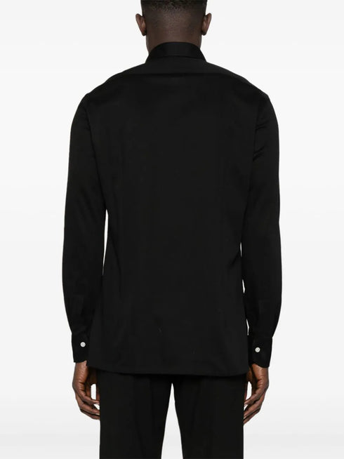 хлопковая рубашка с классическим воротником