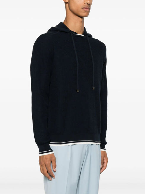 striped-edge hoodie