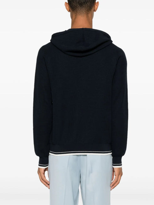 striped-edge hoodie
