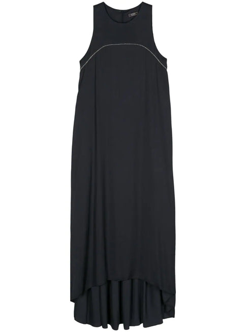Monili-chain satin maxi dress