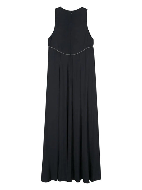 Monili-chain satin maxi dress