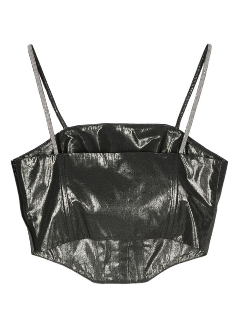 lamé corset crop top