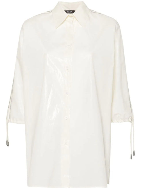 Camisa de tafetán con detalles de cuentas