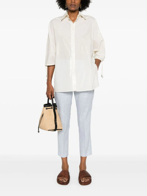 Camisa de tafetán con detalles de cuentas