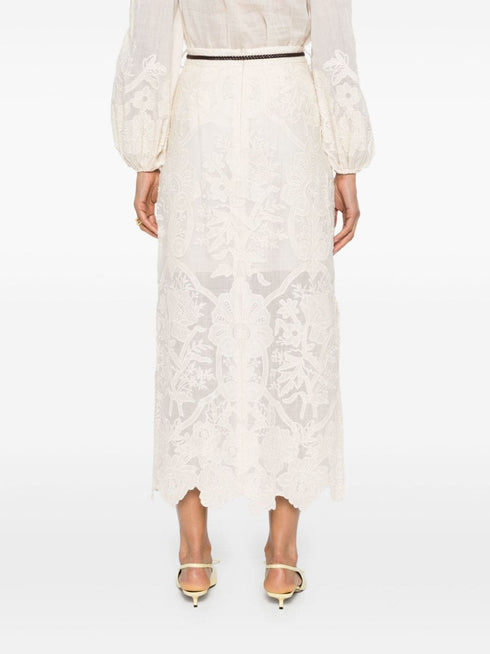 Falda midi bordada Ottie