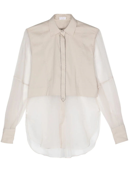 Monili-chain panelled shirt