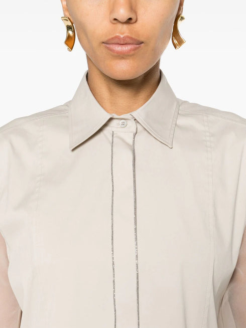 Monili-chain panelled shirt
