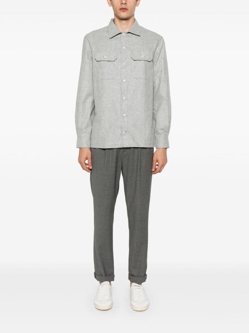 mélange-effect wool shirt