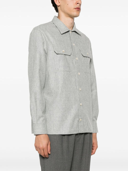 mélange-effect wool shirt