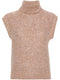 roll-neck sleeveless jumper