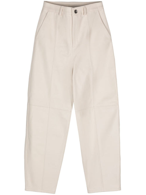 зауженные кожаные брюки