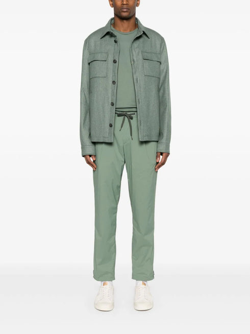 drawstring straight-leg trousers