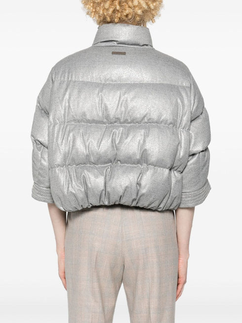 glitter-embellished puffer jacket