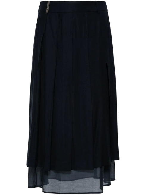 pleated midi skirt
