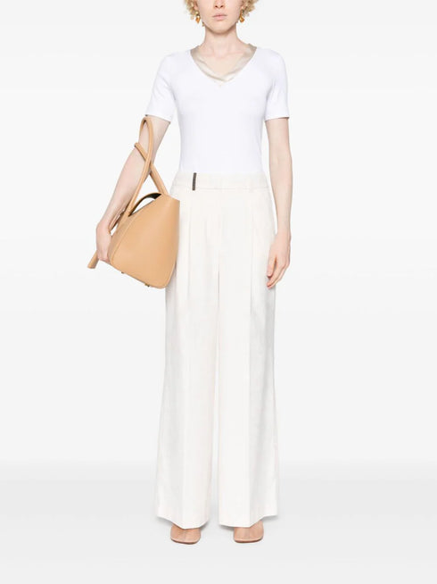 ribbed-knit cotton T-shirt