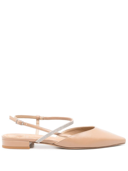 pointed leather ballerina shoes