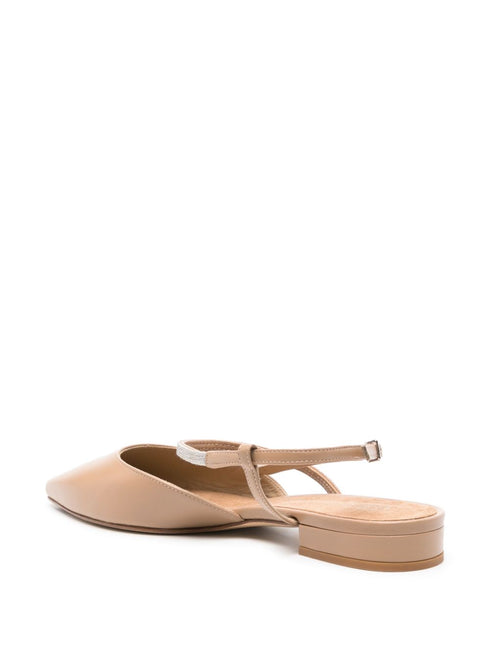 pointed leather ballerina shoes