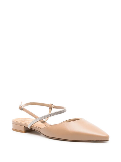 pointed leather ballerina shoes