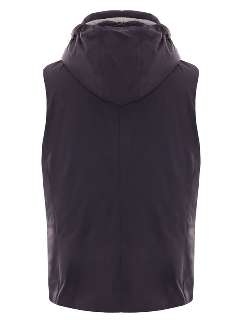 hooded down gilet
