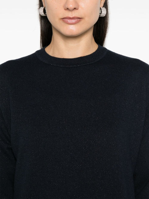 jersey de cuello redondo con brillantina