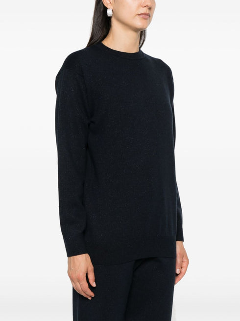 jersey de cuello redondo con brillantina