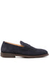 penny-slot suede loafers