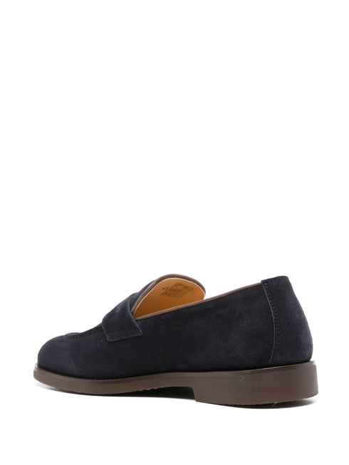 penny-slot suede loafers