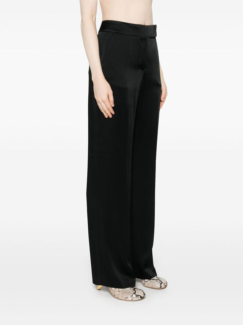 straight-leg satin trousers