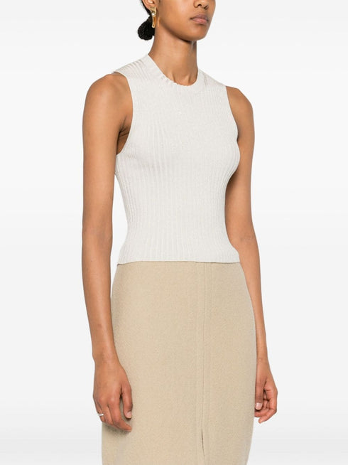 fine-ribbed tank top