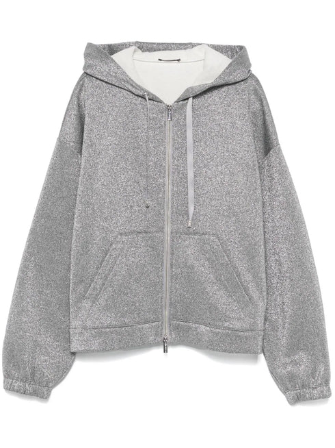 metallic-effect hoodie