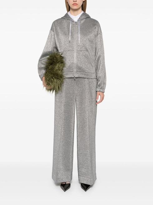 metallic-effect hoodie