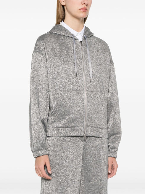 metallic-effect hoodie