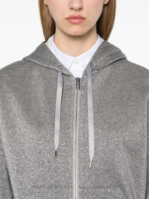 metallic-effect hoodie