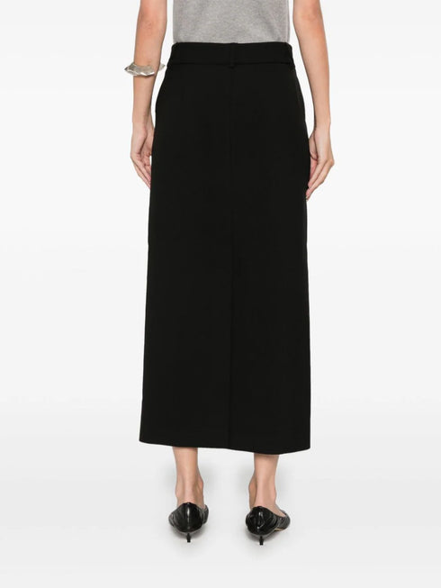 straight-cut midi skirt