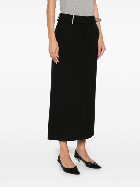 straight-cut midi skirt