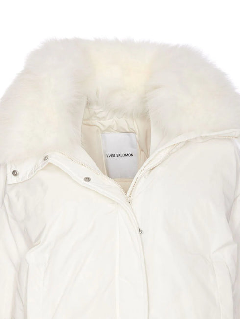 Fur-Trim Puffer Jacket with Gloves