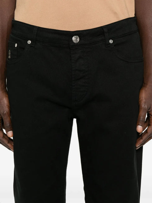 logo-embroidered jeans