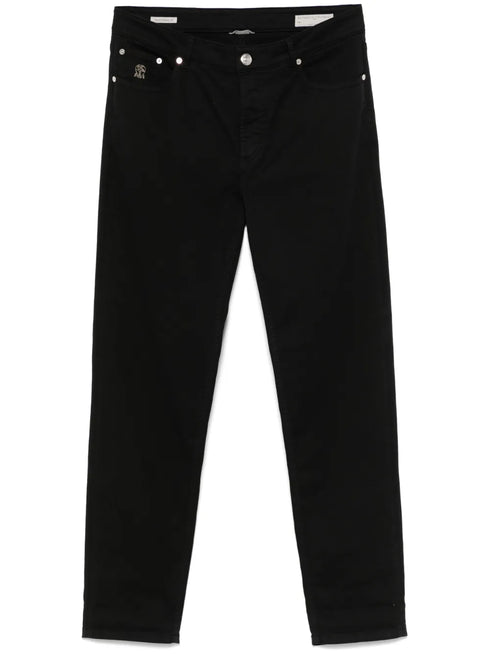 logo-embroidered jeans