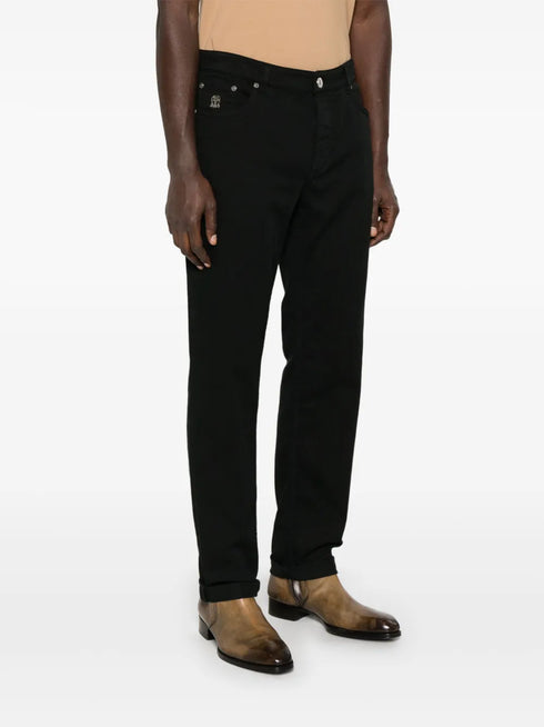 logo-embroidered jeans