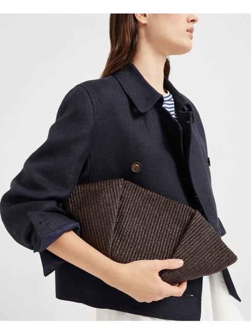 interwoven-design clutch bag